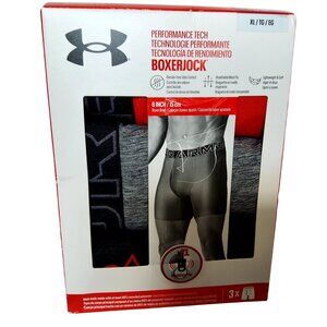 Under Armour Boxerjock  Mens Performance Tech Boxer Briefs 3-Pack Size XL
